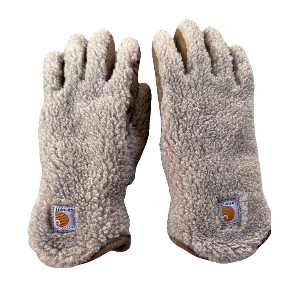 Carhartt Beige Sherpa Mittens